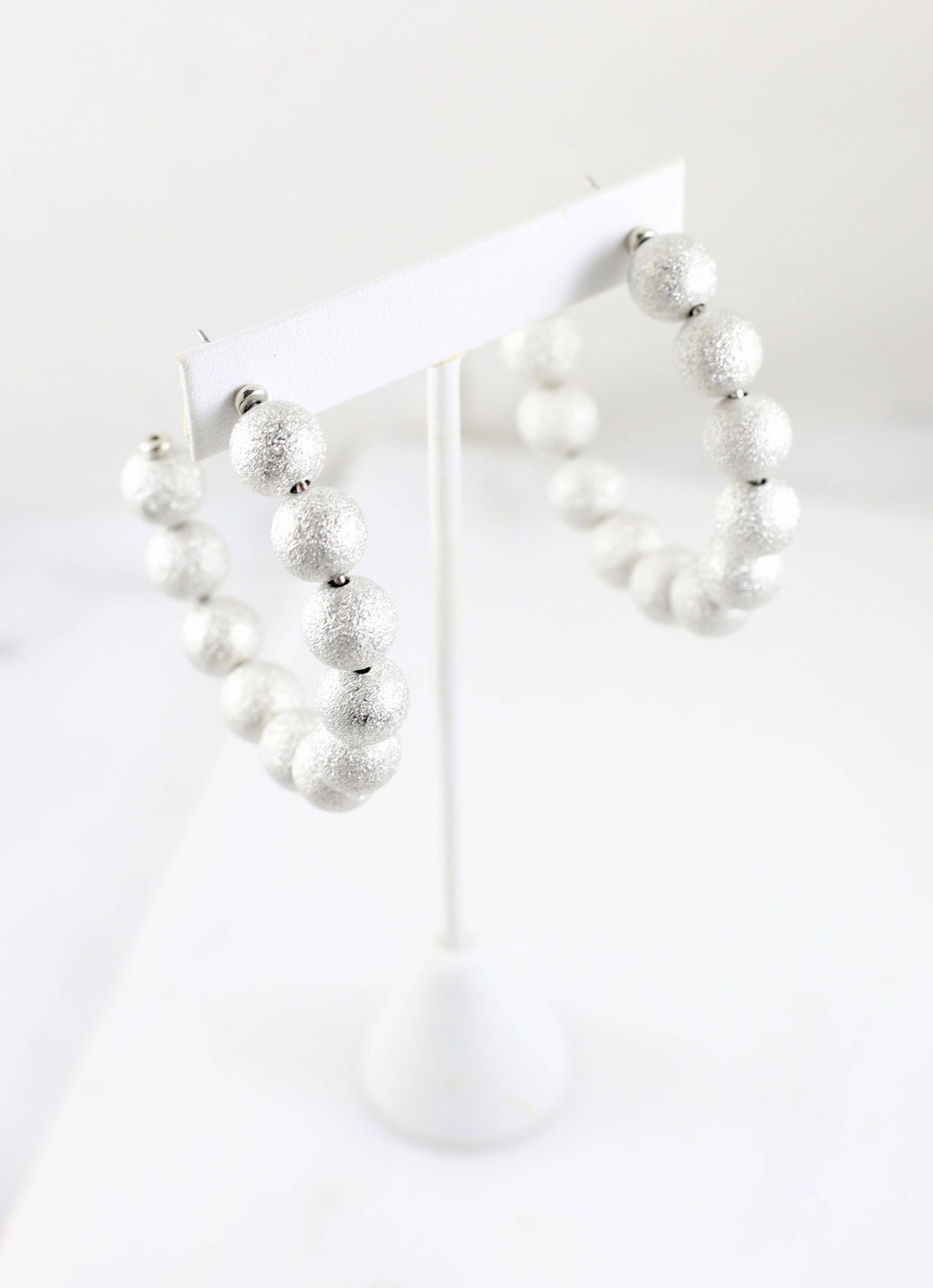 Haselton Textured Hoop Earring SILVER