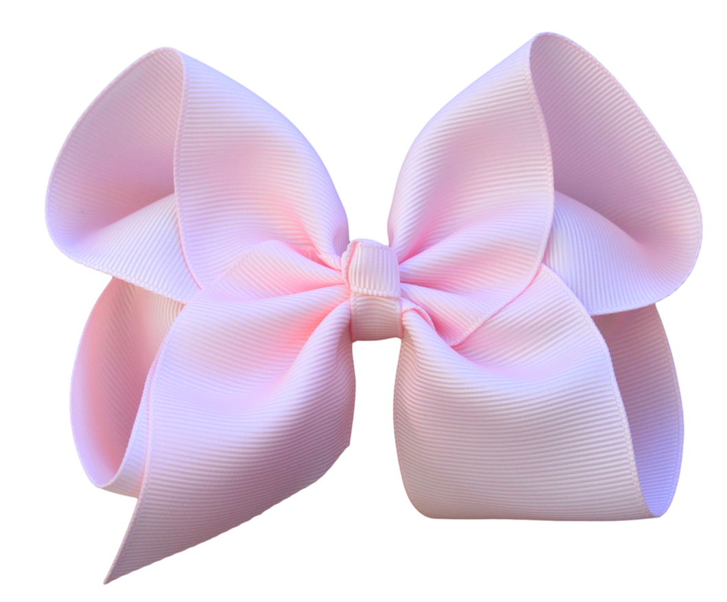 5 inch ( 2 inch Ribbon Width) Solid Grosgrain Bow: 5 Inch / Light Pink