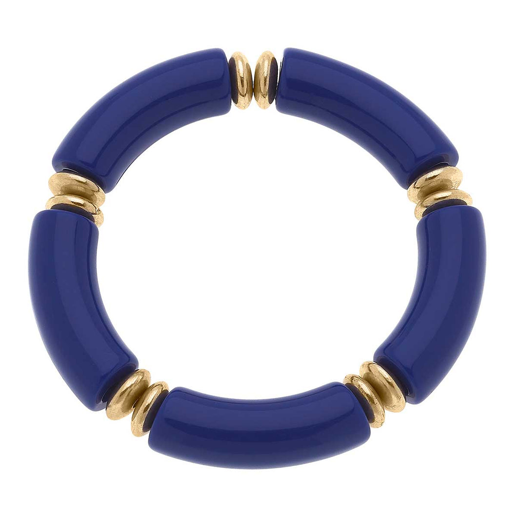 Lelani Disc Resin Stretch Bracelet in Blue