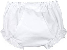 Load image into Gallery viewer, Double Seat Panty - Diaper Cover: 0-3 mos / White Eyelet Trim
