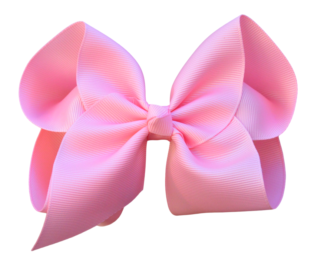 5 inch ( 2 inch Ribbon Width) Solid Grosgrain Bow: 5 Inch / Pink