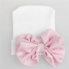 Load image into Gallery viewer, Sweet Hospital Hat: White with Pink bow
