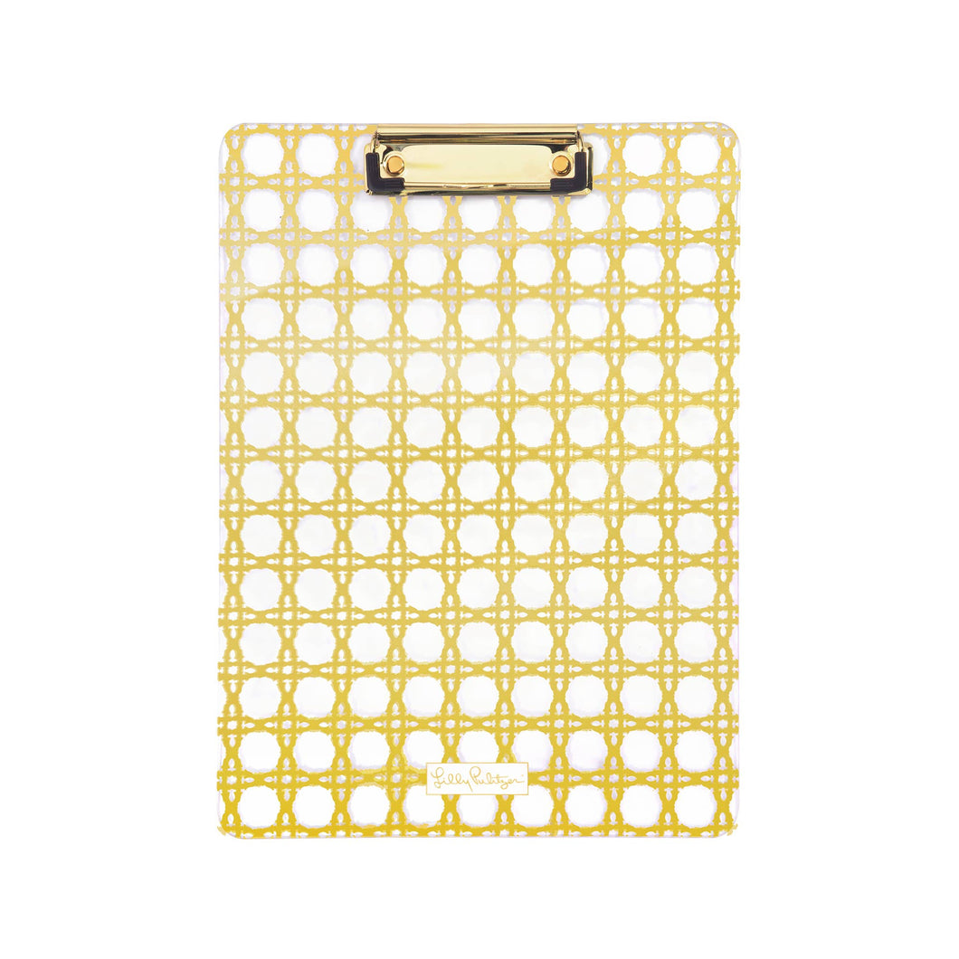 Acrylic Clipboard, Gold Caning