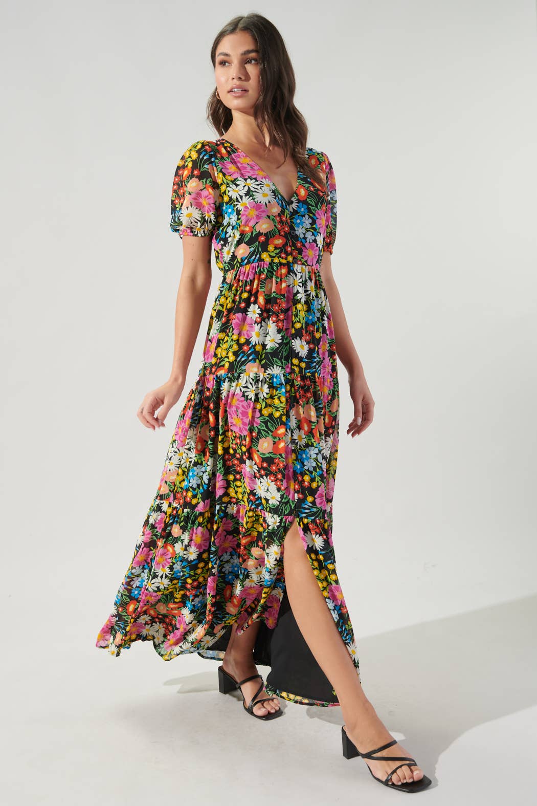 Lupita Floral Monaco Tiered Maxi Dress