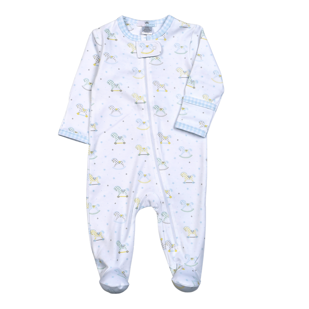 My Sweet Rocking Horse Pima Zipper Footie