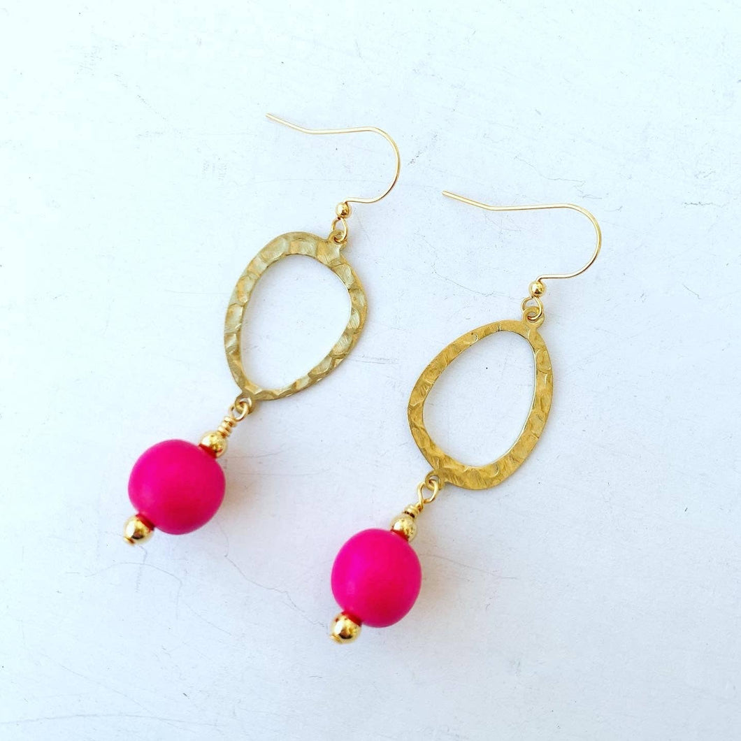 Katy Earrings Hot Pink