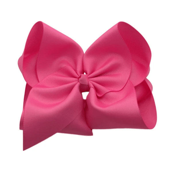 6 inch Solid Grosgrain Bow-Bright Pink