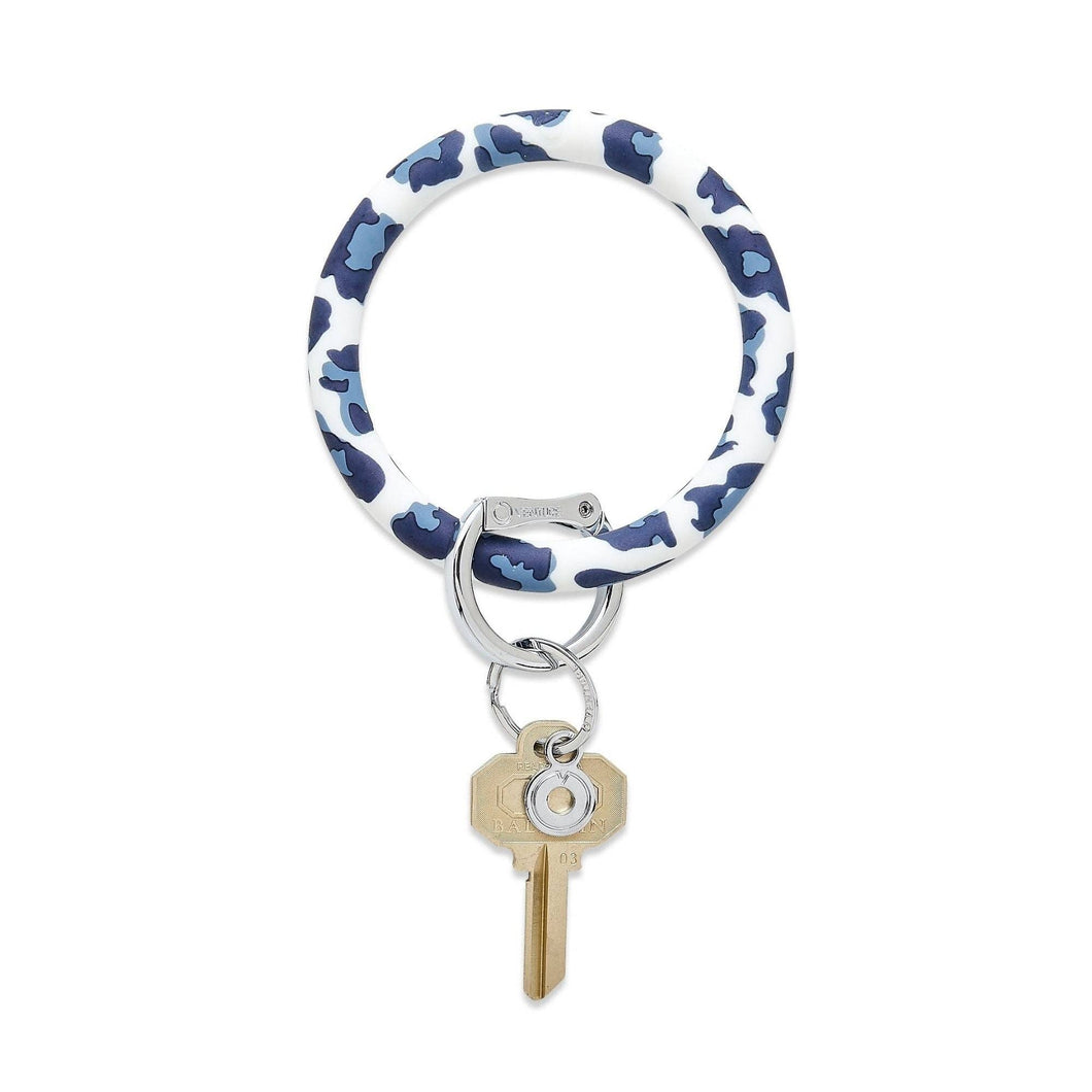 Silicone Big O® Key Ring - Navy Leopard