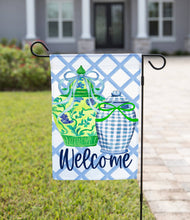 Load image into Gallery viewer, Spring Garden Flag - Green Ginger Jars: 12&quot; x 18&quot; - Double-Sided
