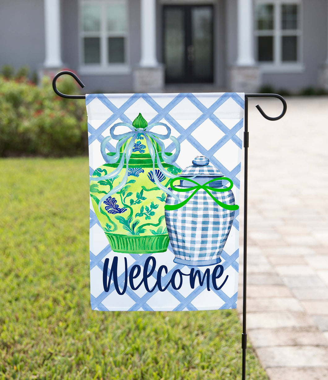 Spring Garden Flag - Green Ginger Jars: 12