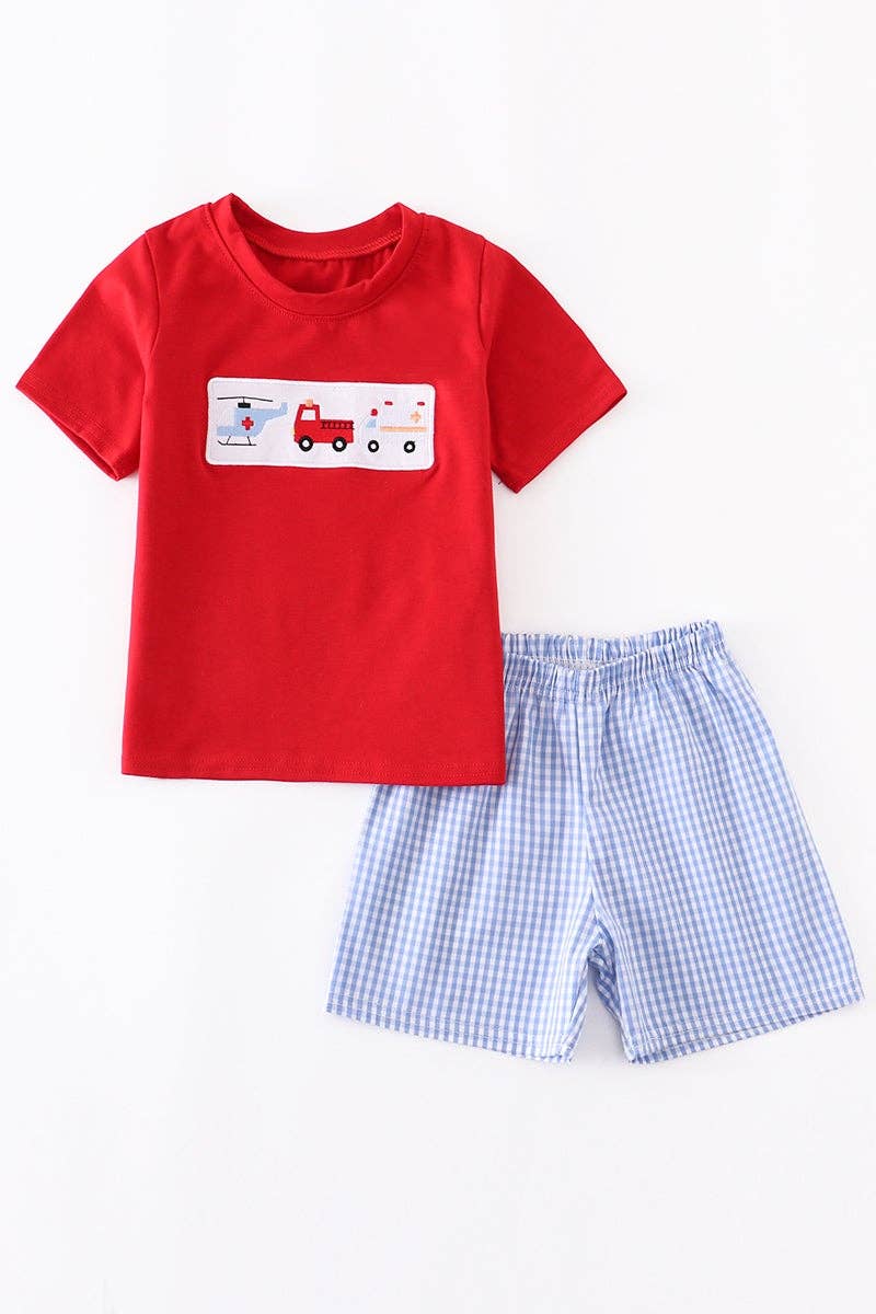 Hero engine embroidery boy set