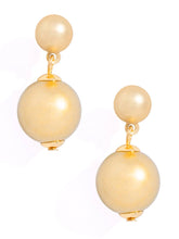 Load image into Gallery viewer, 14mm Matte Gold Bead Drop Earring: MG
