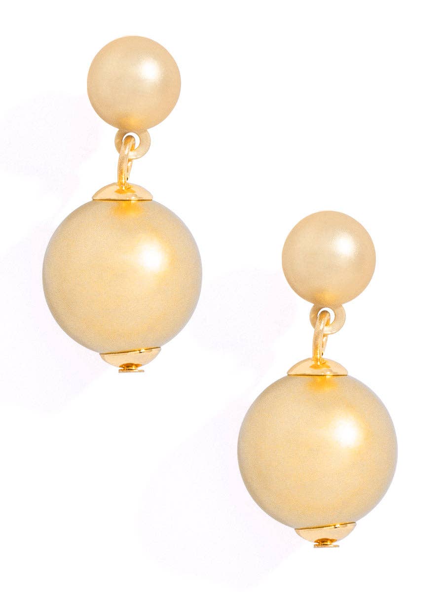 14mm Matte Gold Bead Drop Earring: MG