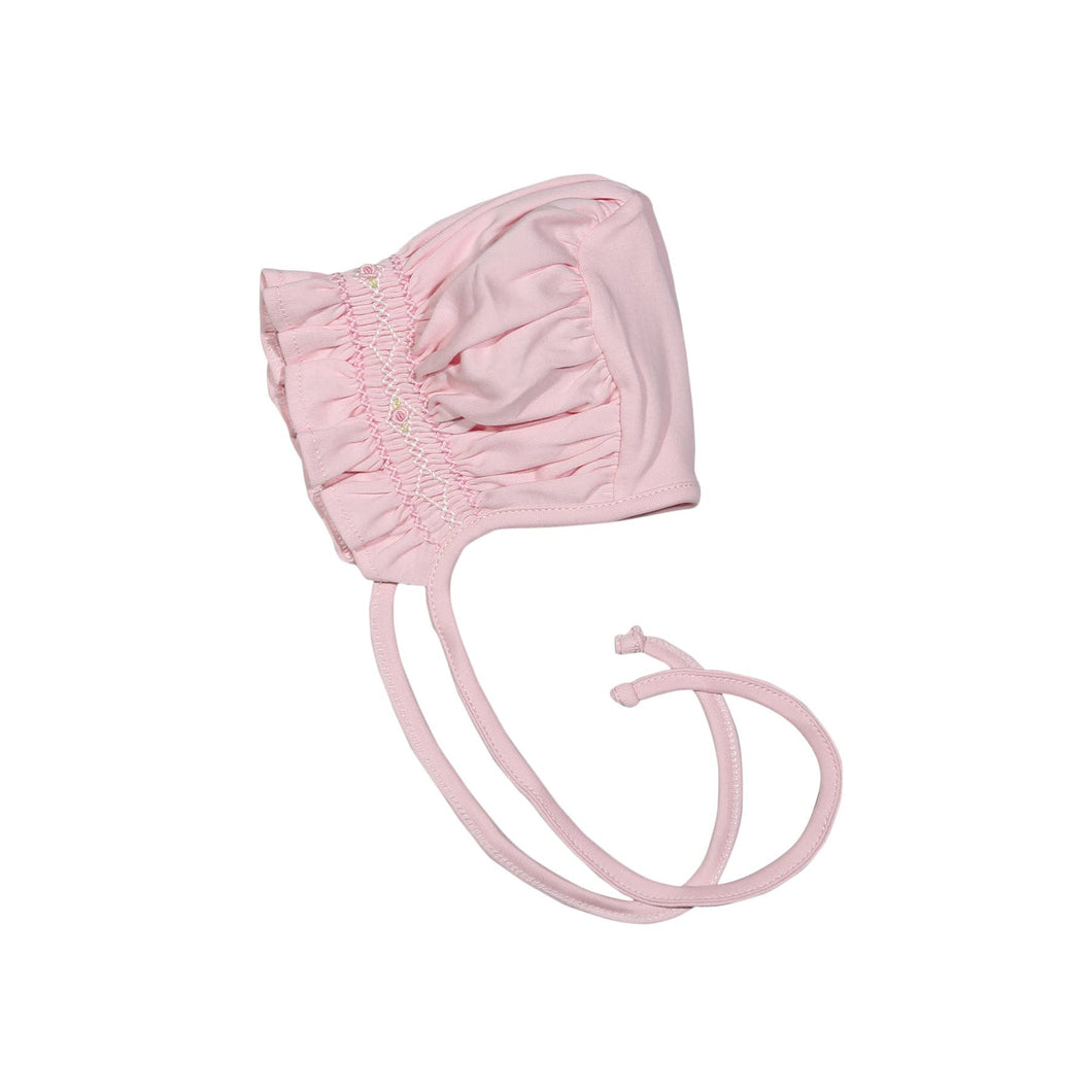 PAT-515 PINK HAND SMOCKED PIMA BONNET