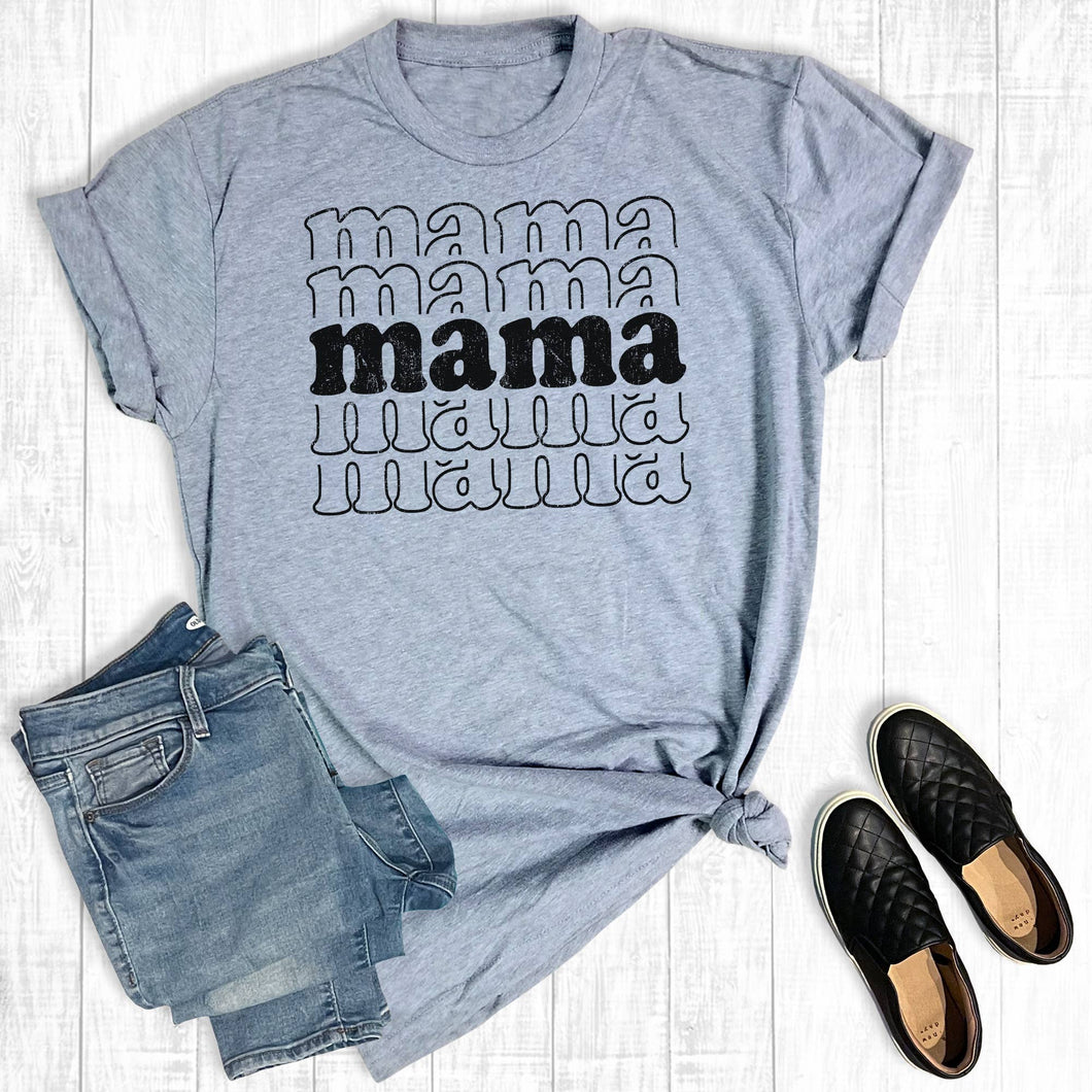 Retro Stacked Mama Graphic Tee