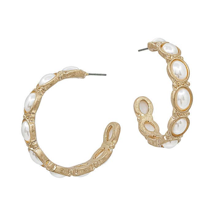 Pearl & Gold Hoops