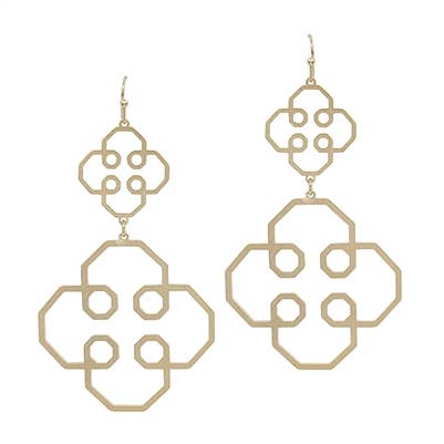 Double Drop Matte Gold Filigree 2