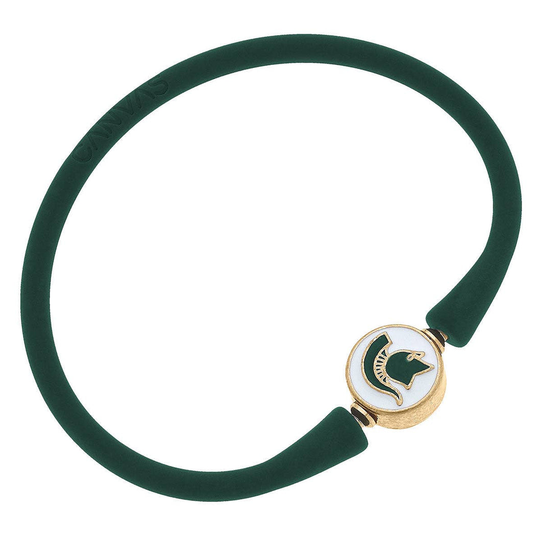 Mascot Spartans Enamel Silicone Bali Bracelet in Spa