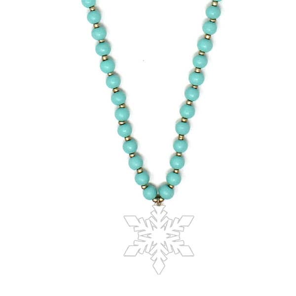 White Snowflake Mint Jennifer Necklace
