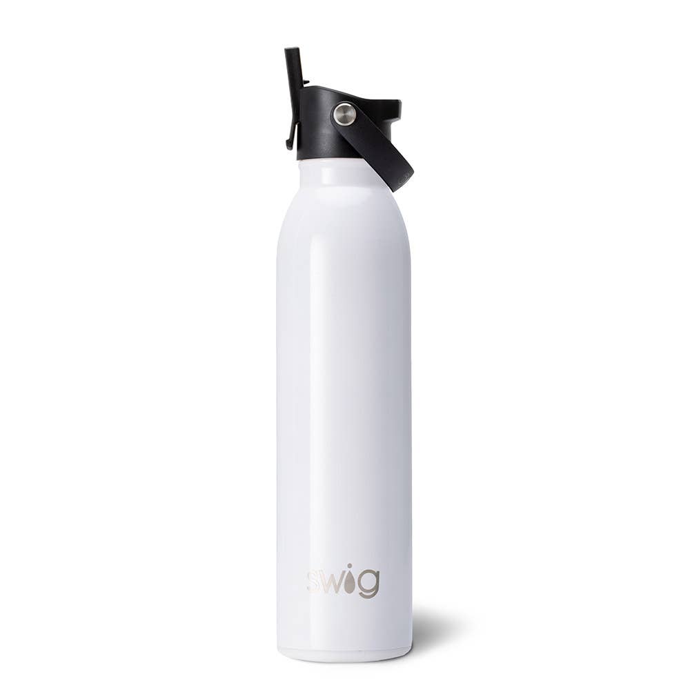 Shimmer Diamond White Flip + Sip Water Bottle (20oz)