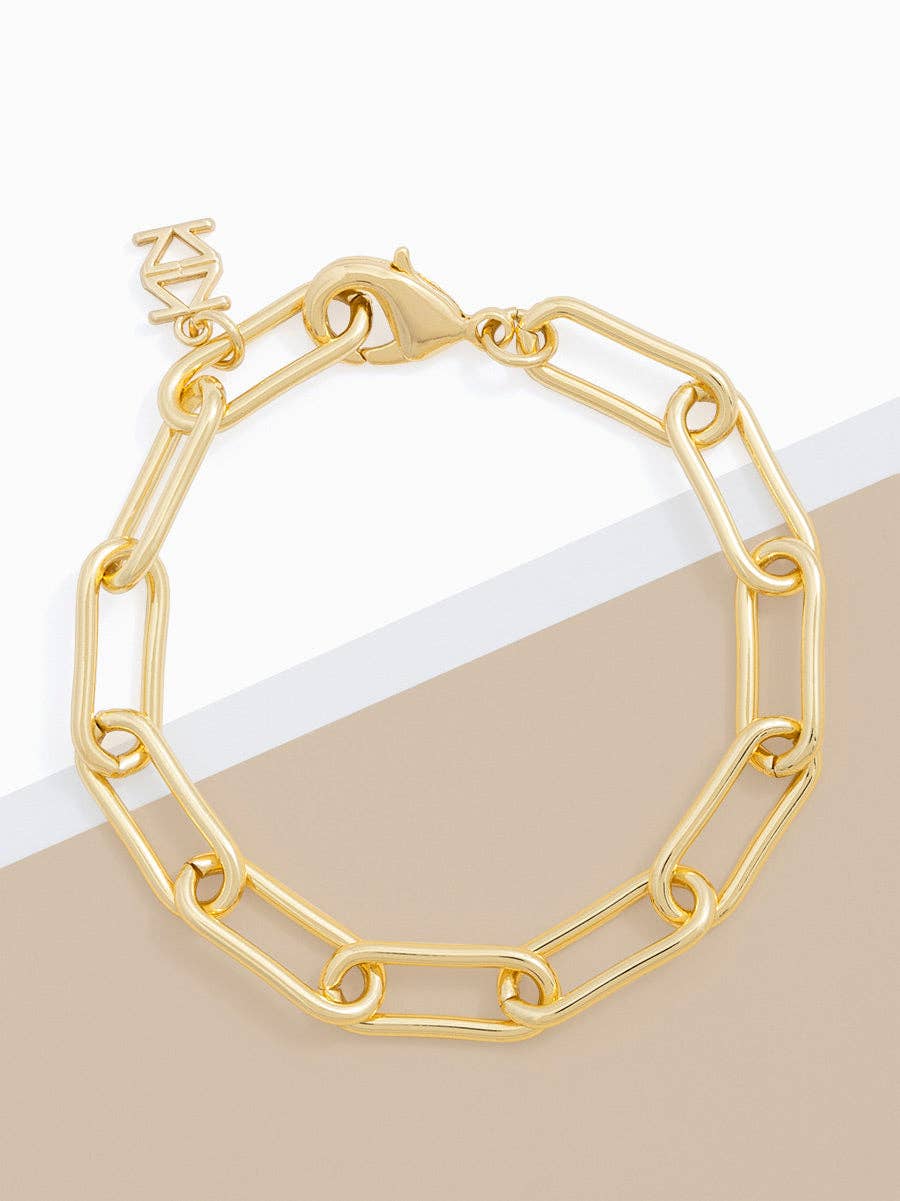 Small Paperclip Chain Bracelet: GLD shiny