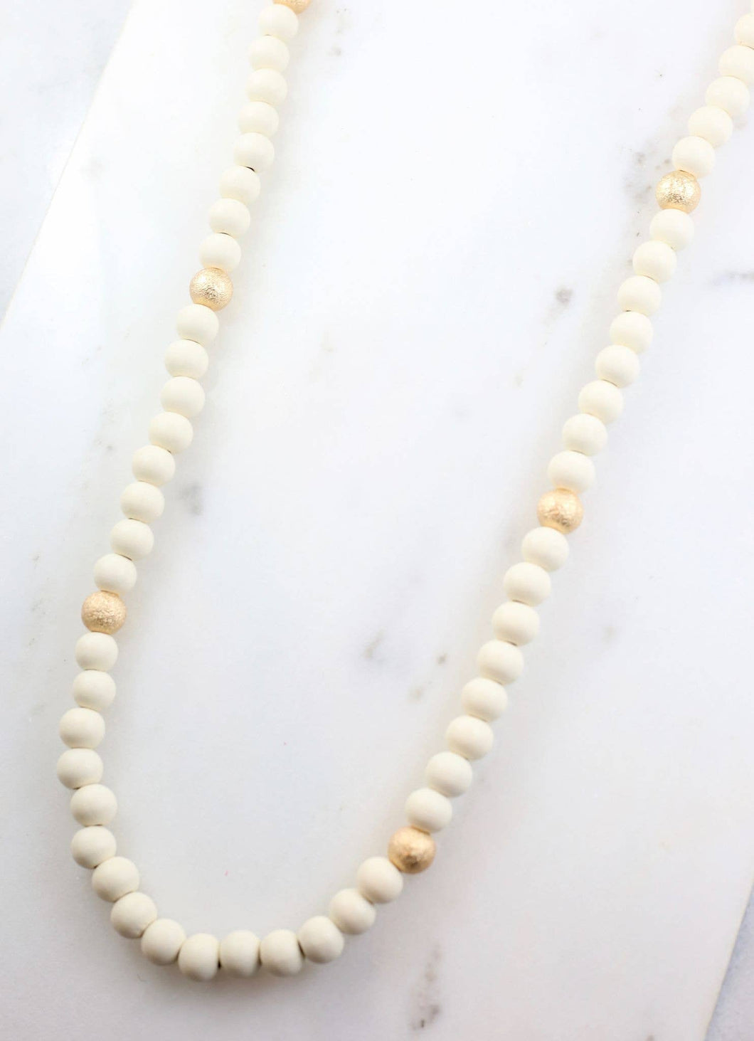 Myleen Beaded Long Necklace IVORY