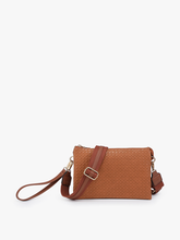 Load image into Gallery viewer, M2056DWV Izzy Diagonal Woven Crossbody w/ Guitar Strap: Camel
