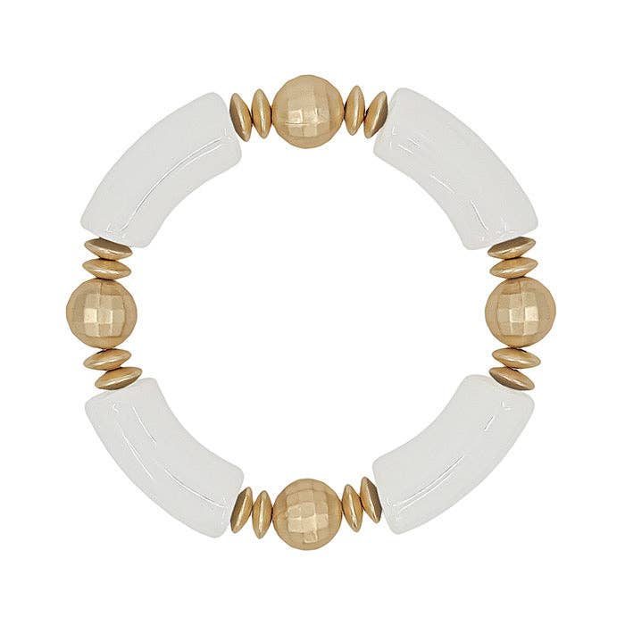 Clear and Gold Tube Bracelet