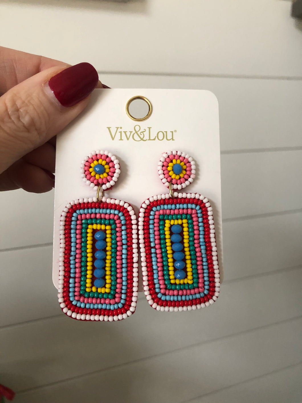 Viv and Lou multi color dangle earrings