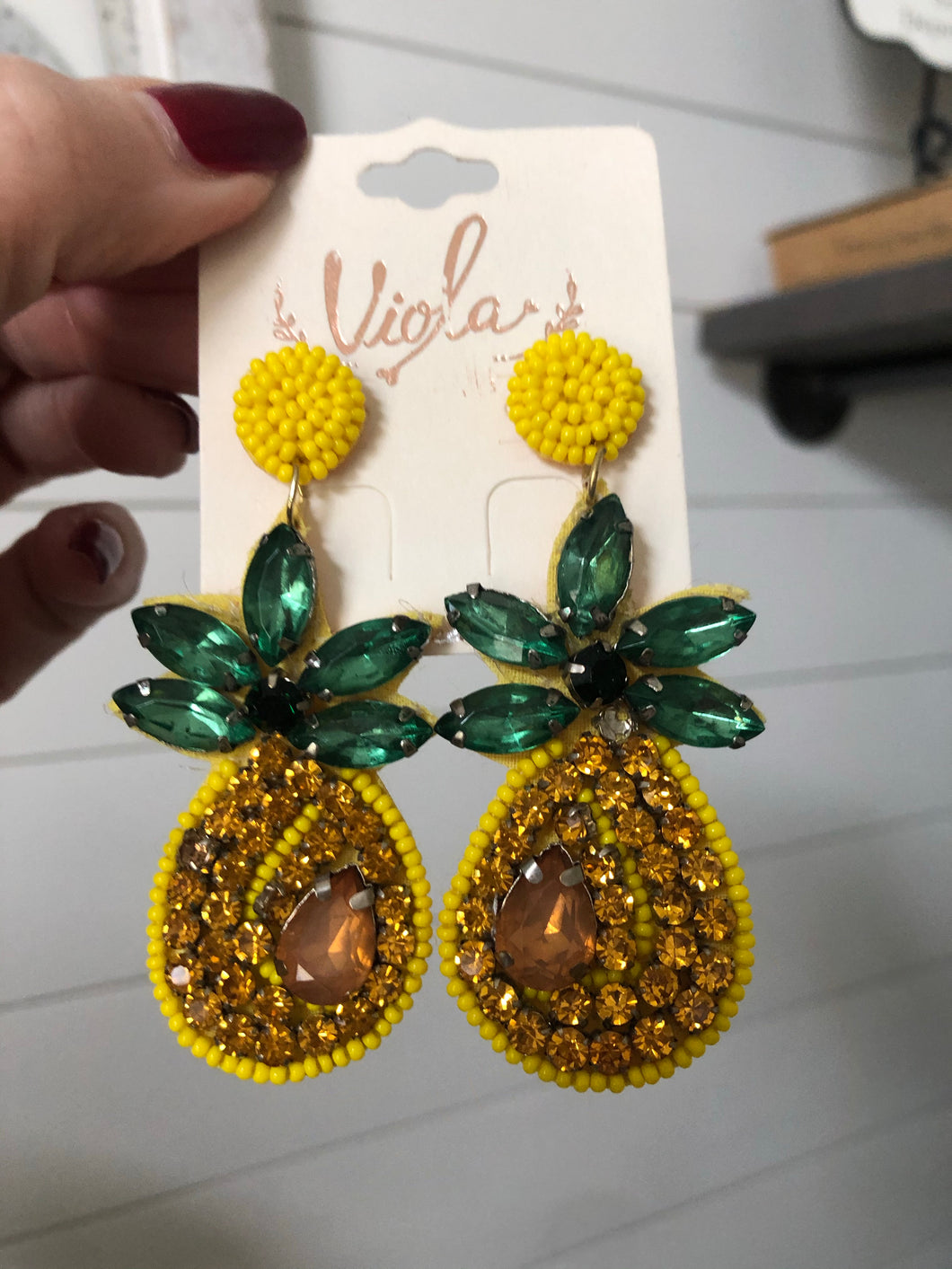 Pineapple Seed bead earrings
