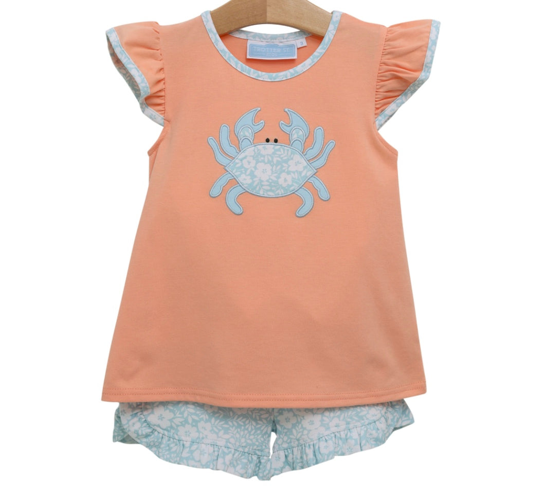 Crab ruffle short set