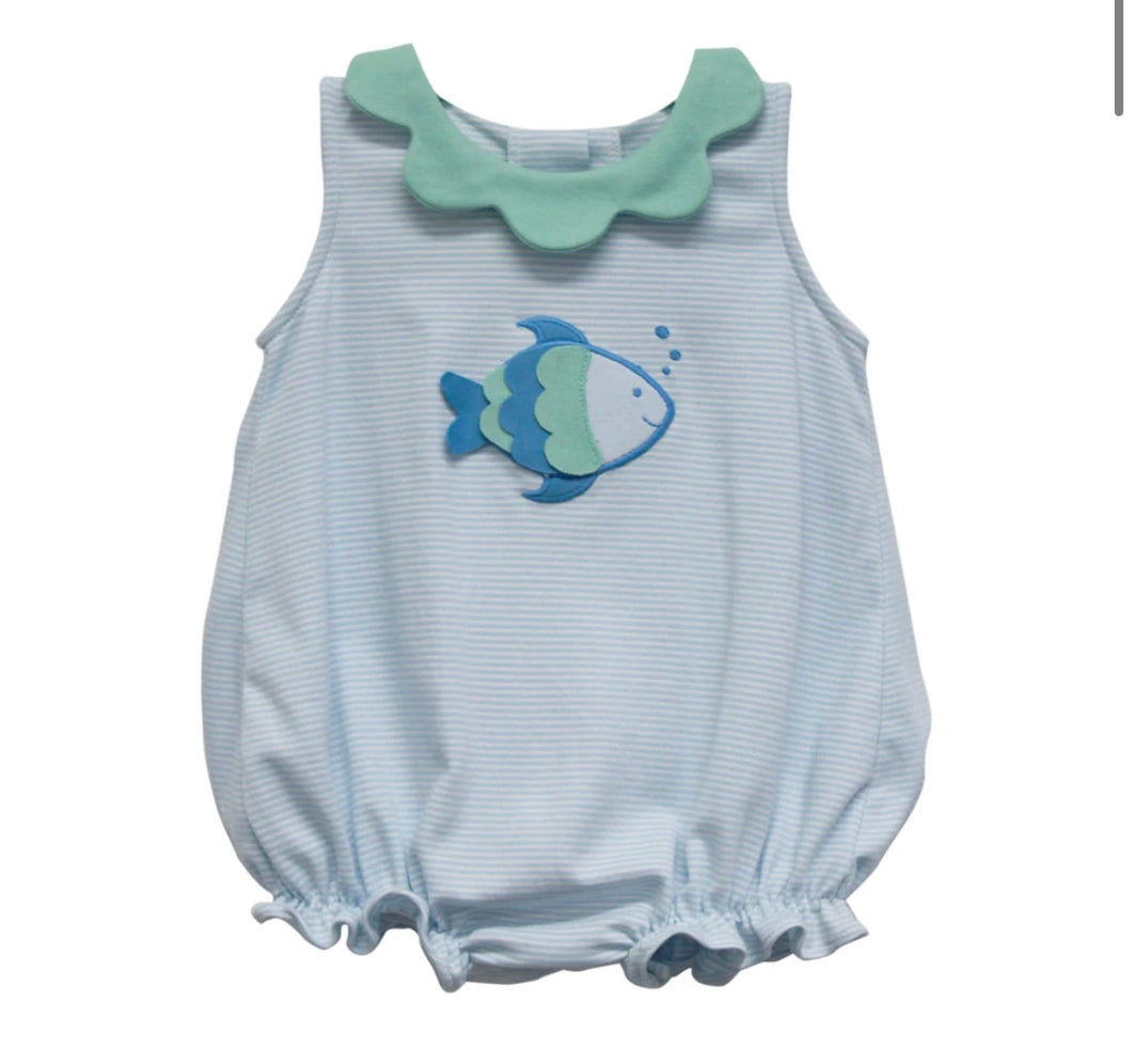 Fish Alice bubble knit bitty light blue sleeveless