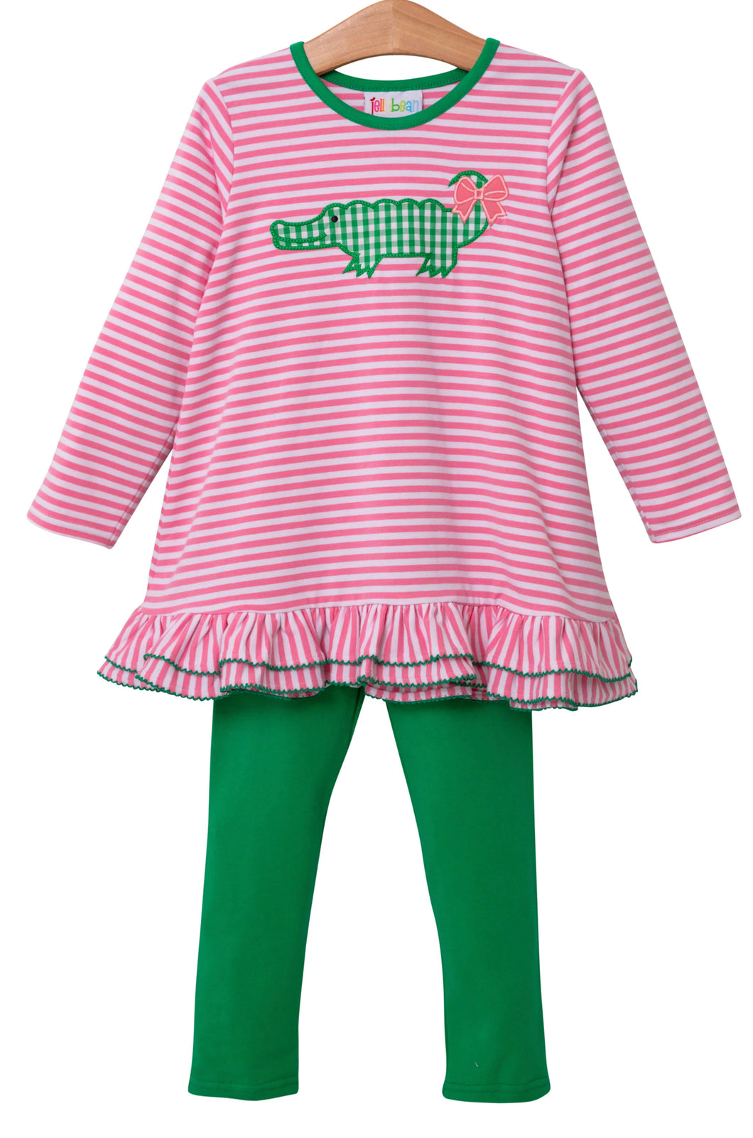 Alligator Appliqué Ruffle Pants set