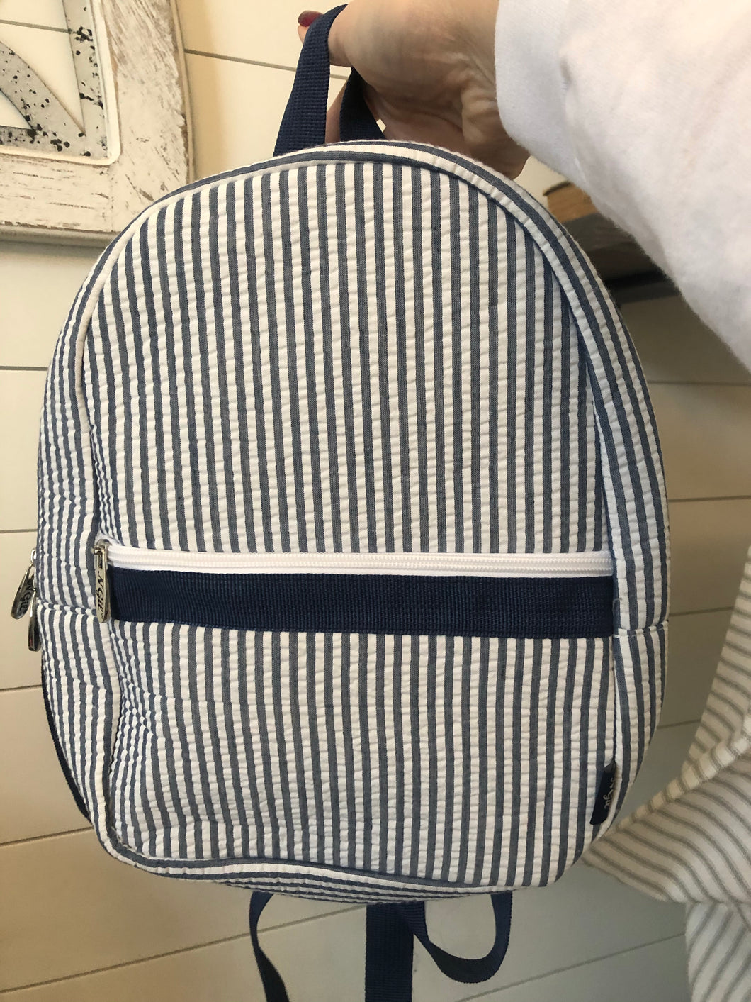 Toddler seersucker backpack