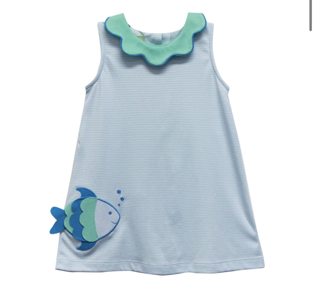 Fish Alice dress knit bitty light blue sleeveless