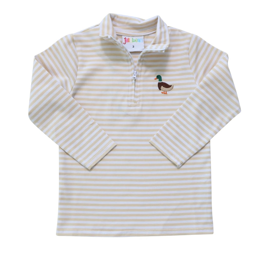 quarter zip pullover-Duck embroidery