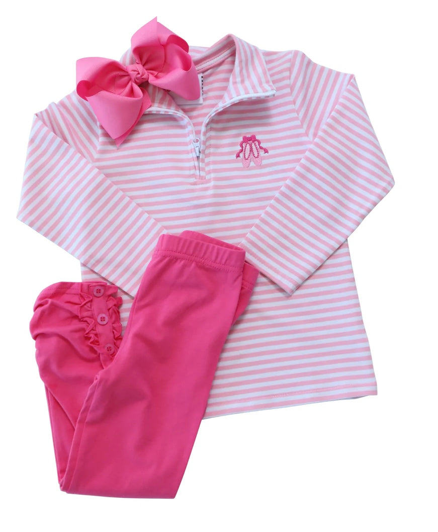 Copy of 1/4 Zip pullover Ballet Shoes Embroidery