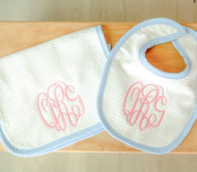 Load image into Gallery viewer, Miller collection bib and burp cloth set
