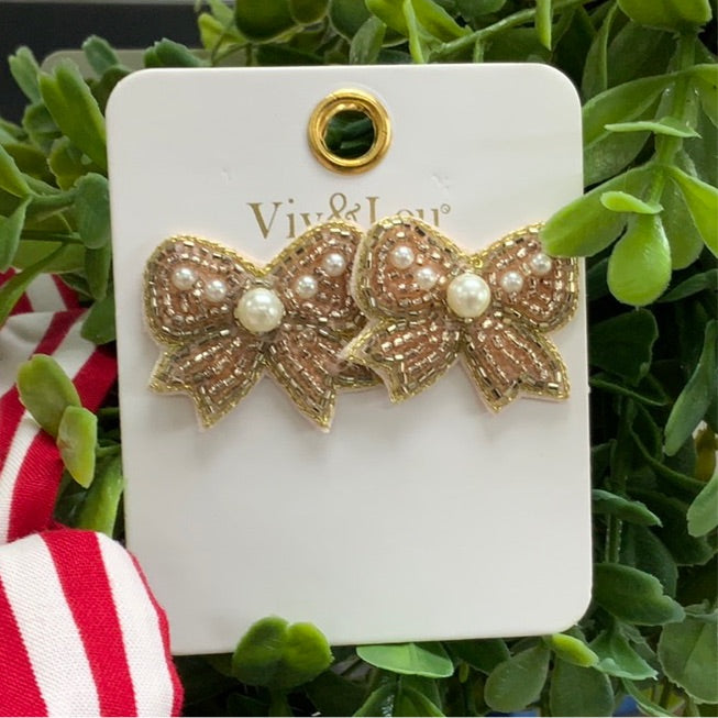 Rose gold bow earrings