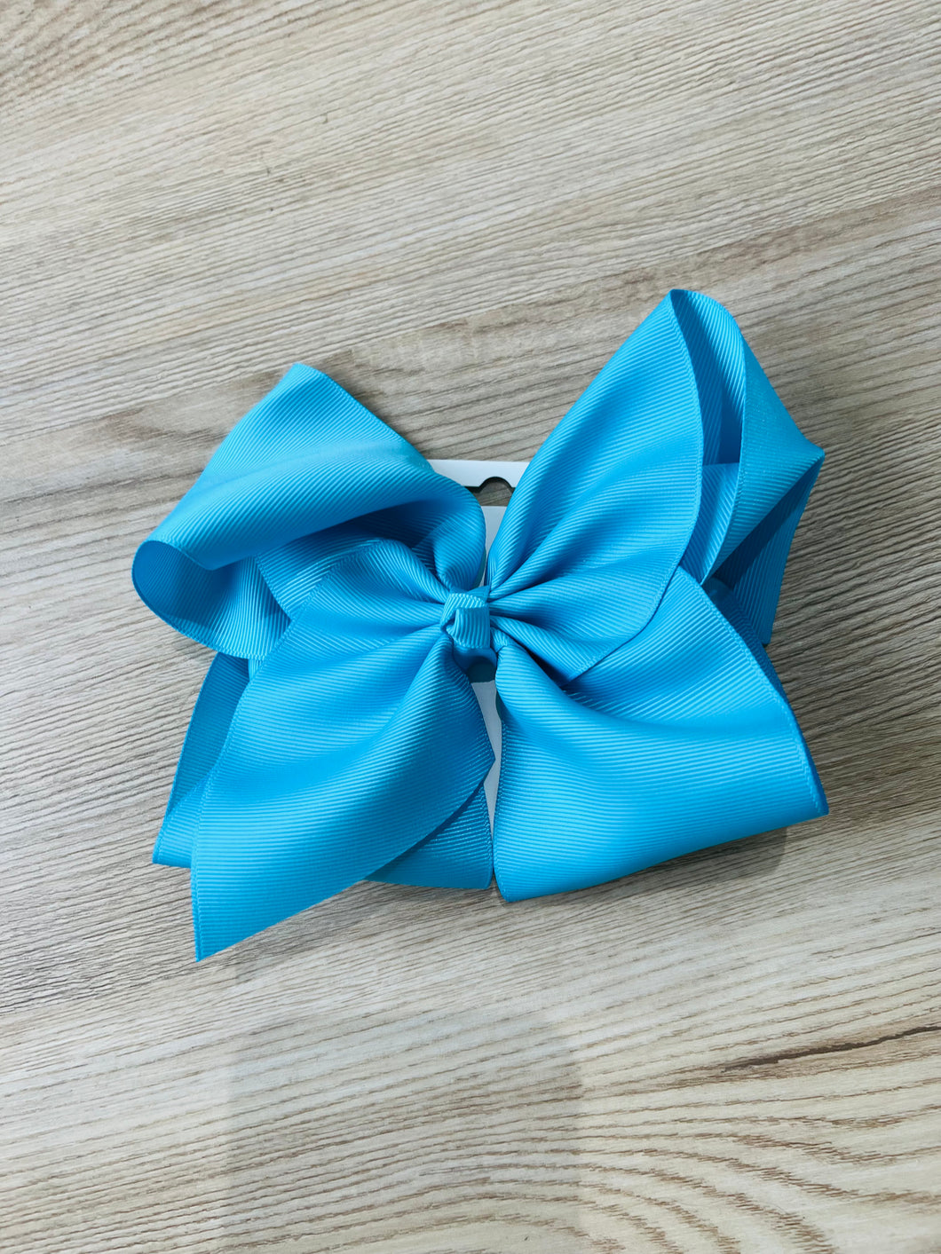 6 inch Solid Grosgrain Bow on alligator Clip-Aqua Blue