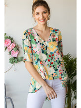 Load image into Gallery viewer, Ladies V neck Floral print top
