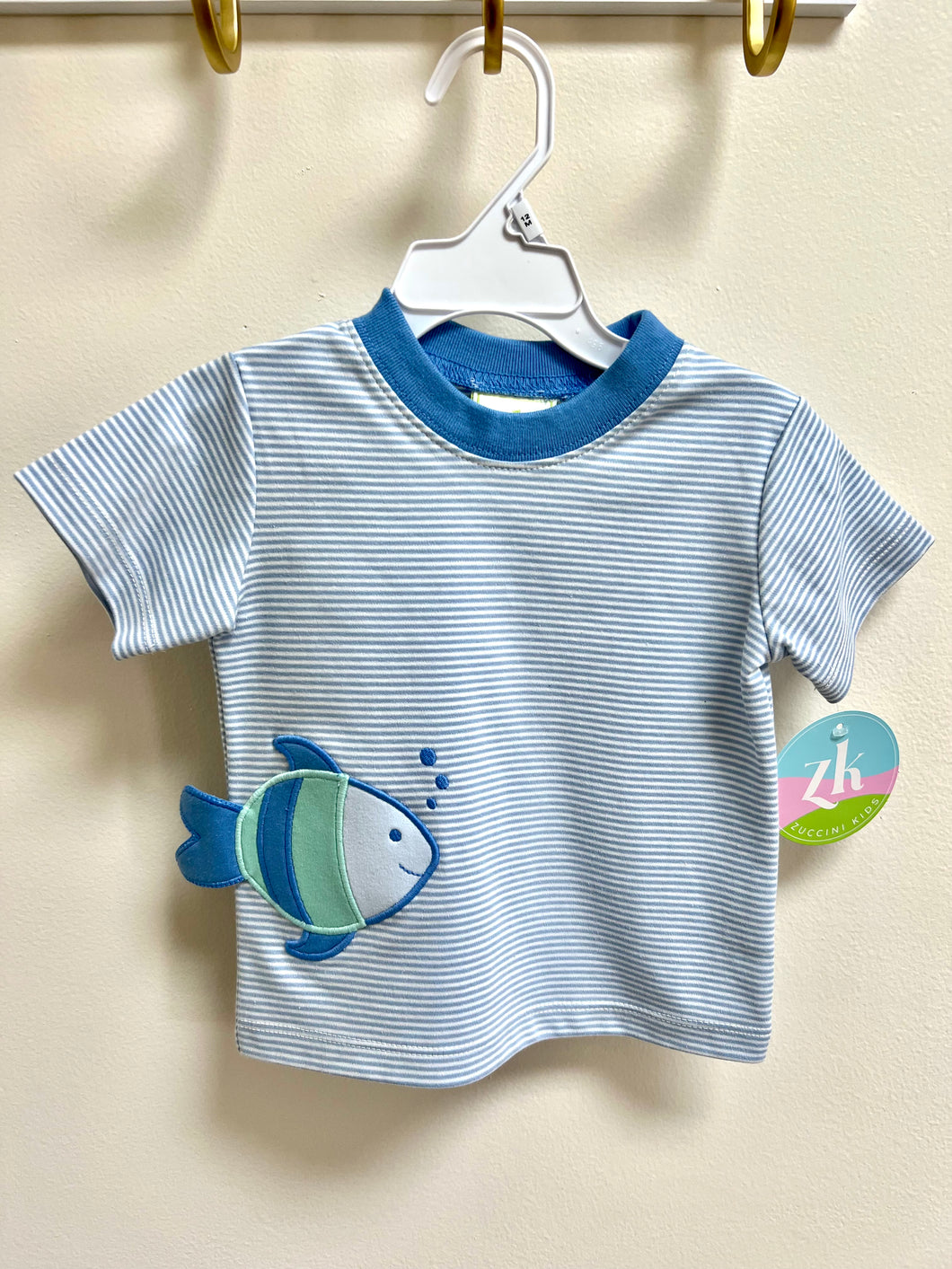 Fish Harry’s play tee knit bitty light blue short sleeve