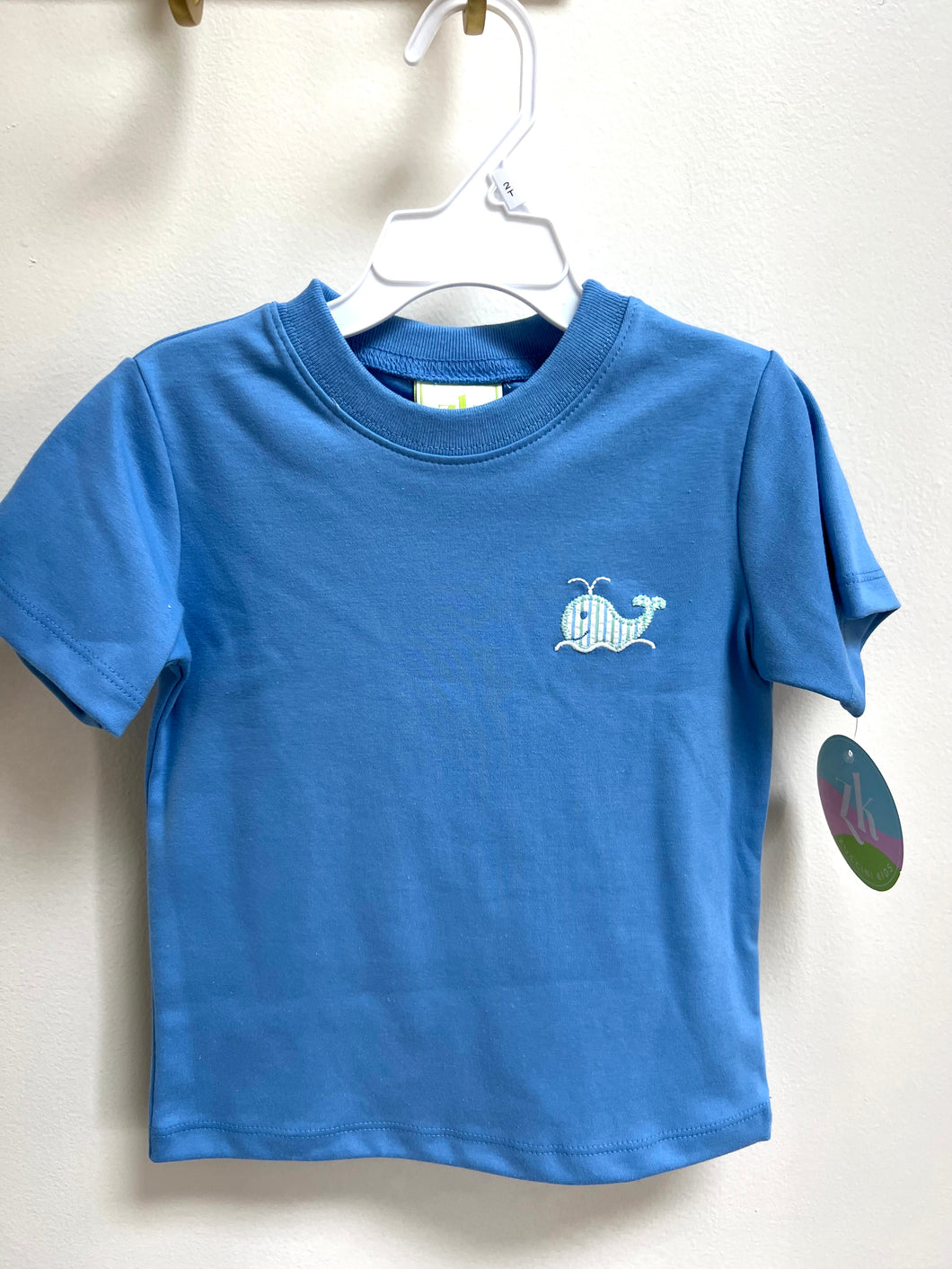 Whale Harry’s play tee knit solid periwinkle short sleeve