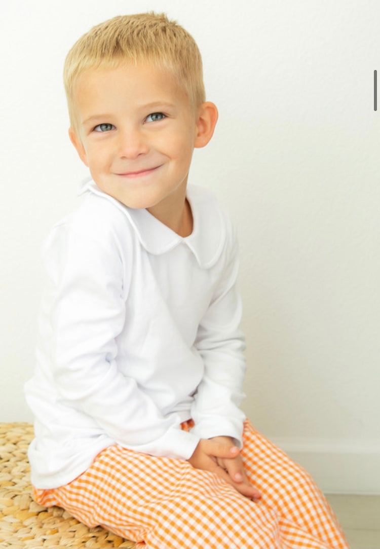 Unisex Plain Peter Pan collar shirts