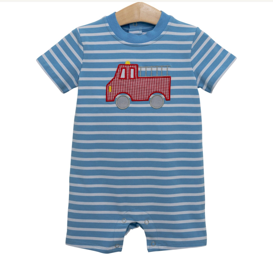 Firetruck applique romper