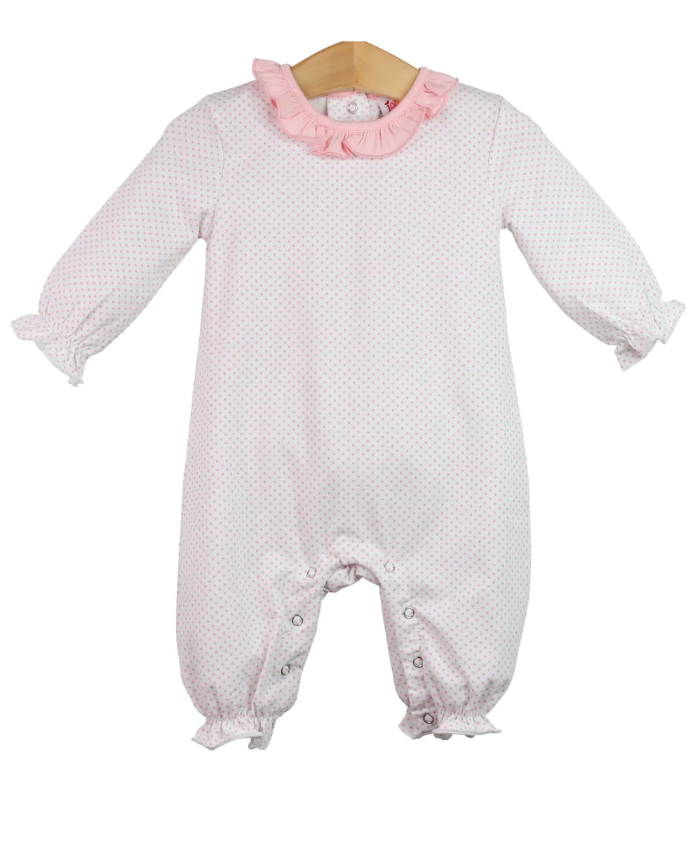 Emily Romper-Light pink Dot