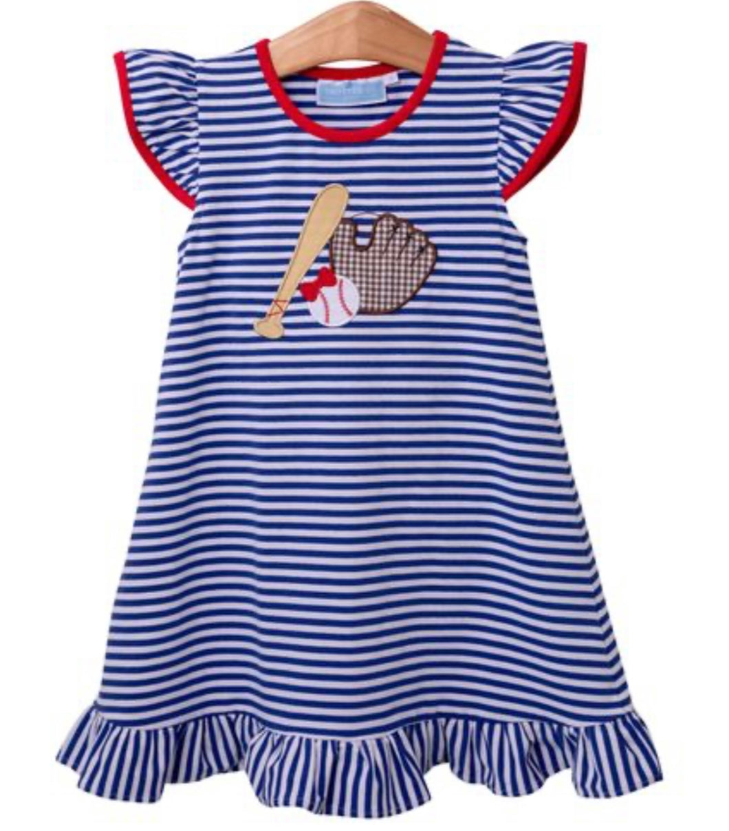 Baseball applique dress