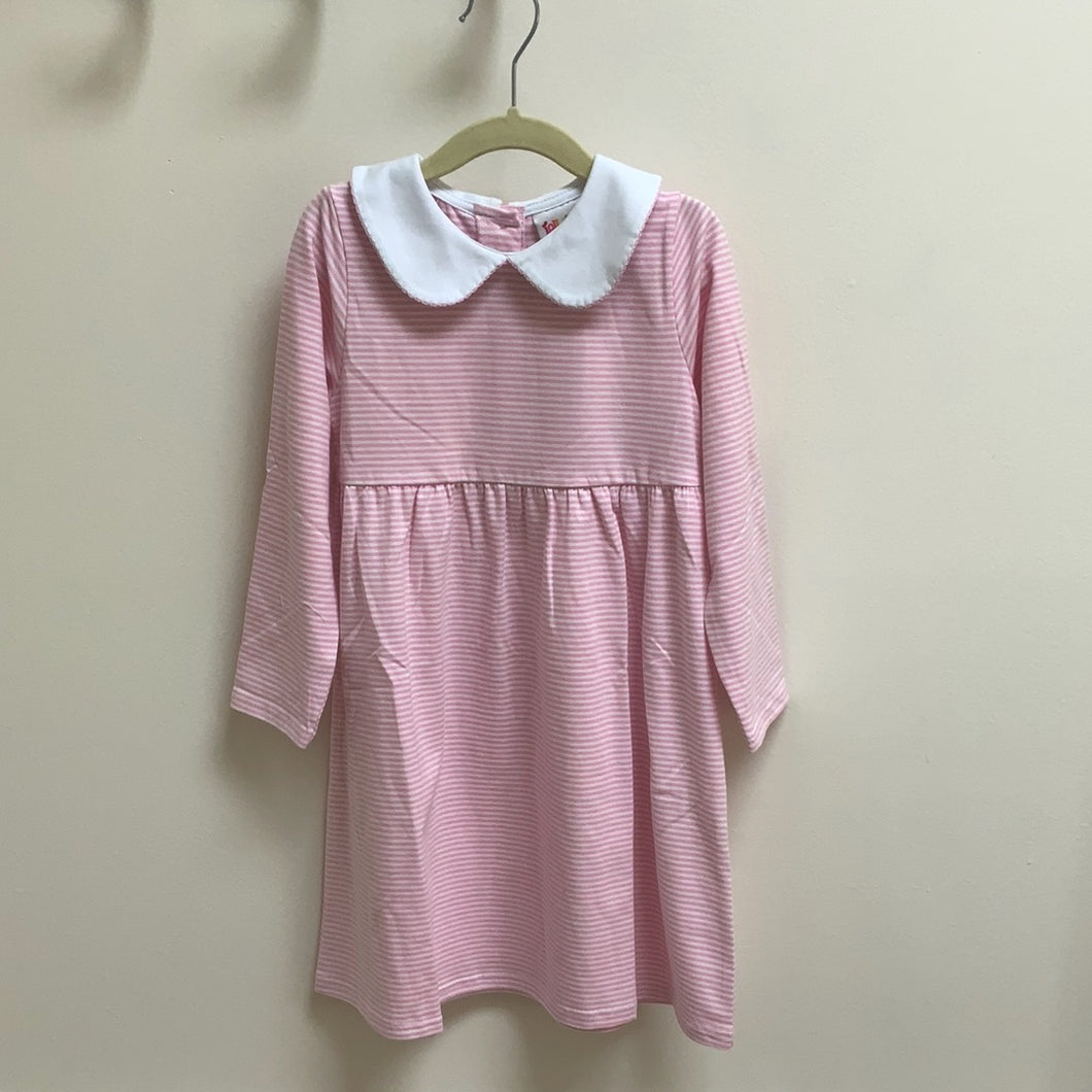 Pink Stripe Charlotte Dress Long Sleeve